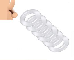 Mâle 6pcs 1 Set Silicone Penis Lock Cock Anneau de prédilection Érection érection éjaculation réutilisable élargissement de la balle de balle sexy jouet Men7842360