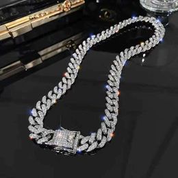 Male and female couples full diamond hip hop Cuban Necklace Fashion rap hiphop personality exaggerated Necklace Jewelry