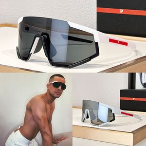 Diseñador masculino y femenino PR Linea Rossa Gafas de sol Impavid nylon geométrico W marco acetato patas a prueba de viento fresco Lunettes SPS04W templo con etiqueta roja logo coche de carreras