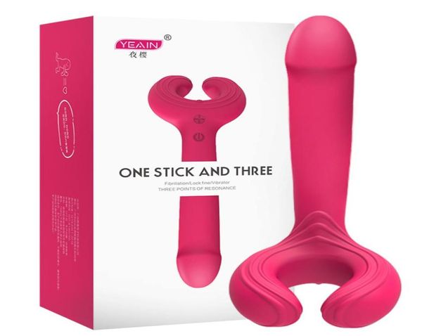Masturbation mâle et femelle allinsive plastique 3 vibrateur fourche adulte toys3098724