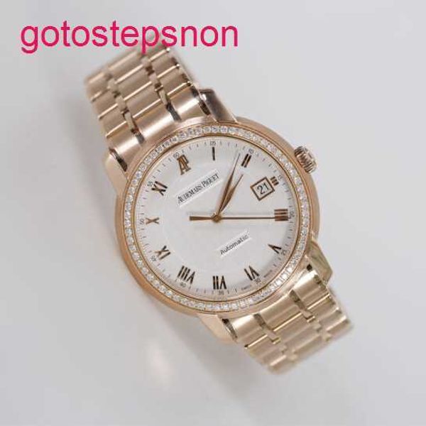 Série classique de bracelet masculine 15155 ou montre masculine 18K Gold rose avec diamant automatique Machinerie suisse Swiss Watch World Famous Luxury Watch Diamètre 36 mm