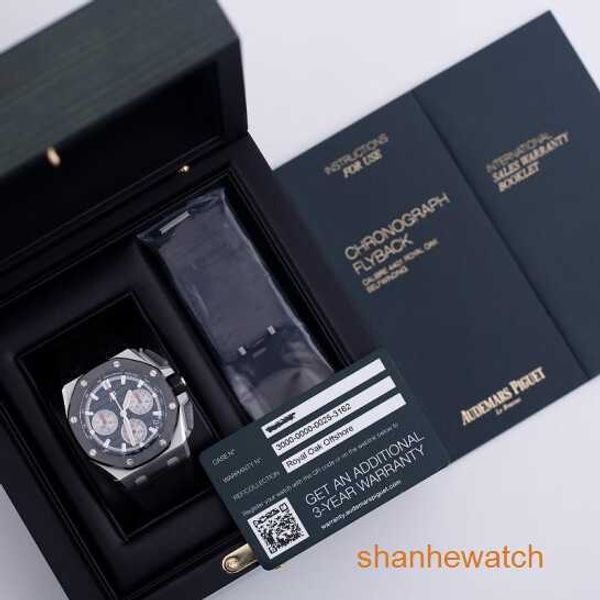 Montre-bracelet AP pour homme Epic Royal Oak 26420SO, chronographe à plaque noire, en acier fin, machines automatiques, célèbre montre suisse, luxe, affichage de la date, diamètre