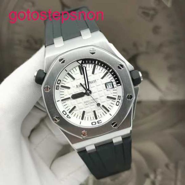 Masculino AP MUBLITACIÓN RELAJE ROYAL OAK OFFSHORE SERIE DE TIPO Mecánico Buceo Imploudre impermeable Cintura de goma Fecha Materna de hombres 15710st.oo.a002ca.02 Placa blanca