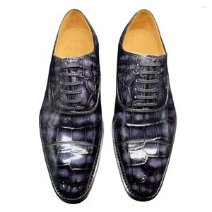 Yingshang – chaussures habillées en cuir de Crocodile pour hommes, chaussures formelles, peau de ventre, F
