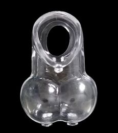 Civière de balle mâle doux TPE Scrotum bouclier extensible anneau de coq pendentif à presser rehausseur de pénis contraintes Bondage SM jouets DoctorMon7727278