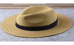 Macho Big Size Panama Hat Lady Beach Wide Straw Adulto Fedora CAP Men Plegable Bucket S 5557cm 5860cm 2106084255830