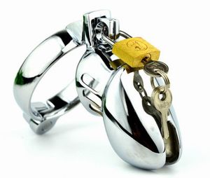 Livraison gratuite dispositifs de chasteté de bondage masculin ceinture en acier inoxydable cage à coq verrouillable anneau de pénis Virginity Lock jouets sexuels pour hommes
