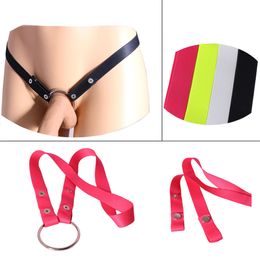 Mannelijke bondage cockrings met verstelbare kuisheid ondersteunende band pik kooi extra elastische riem seksspeelgoed voor mannen