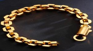 Bracelet de chaîne masculine hommes Hip Hop Golden en acier inoxydable pour hommes bracelets lien lien ami joaillery accessoires 227e8323241