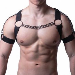chaîne masculine Harn Adulte Porte Bdage Chaîne Black Elastic Gay Lingerie Belt Sexe Vêtements Cosplay Cosplay Toy 23cn #