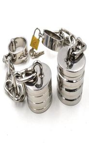 Castidad masculina Anillos de polla de acero inoxidable Sucrotum de estiramiento Cortadora de bola BDSM Bola de bondage Pesos de sexo Juguetes para hombres CPA01961681