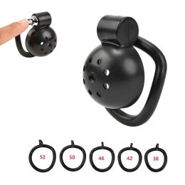 Dispositivo de castidad masculina Haga clic/bloquea la jaula de polla rosa negro con anillo de pene de 5 tamaños Cathete Sex Toys for Men Adult Game