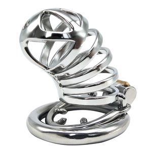 Mannelijke kuisheidsgordel Cock Cage - RVS Chastity Stealth Lock Ergonomisch ontwerp voor Sissy Penis Trainer Inclusief twee sleutels Metalen seksspeeltje voor mannen