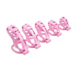 Kit de dispositivo de castidad masculina, anillo para pene Cobra personalizado rosa, jaulas para pene, jaula estándar, juguete sexual