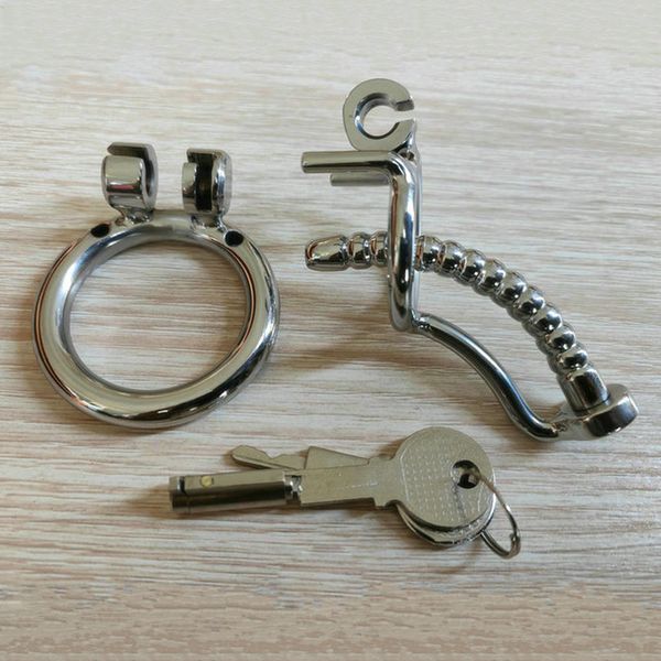 Dispositifs de chasteté masculine Serrure de bite urétrale Bouchons de pénis Cathéter de retenue Tubes sexuels Harnais de cage en acier Serrure en métal Esclaves Bondage BDSM Fétiche pour hommes Sondage Rod Jouets Gay