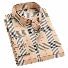 Camisas a cuadros de Cott para hombre, ropa Fi, tendencias, camisas informales de corte Regular, camisetas de manga larga con cuello vuelto, 6639 #
