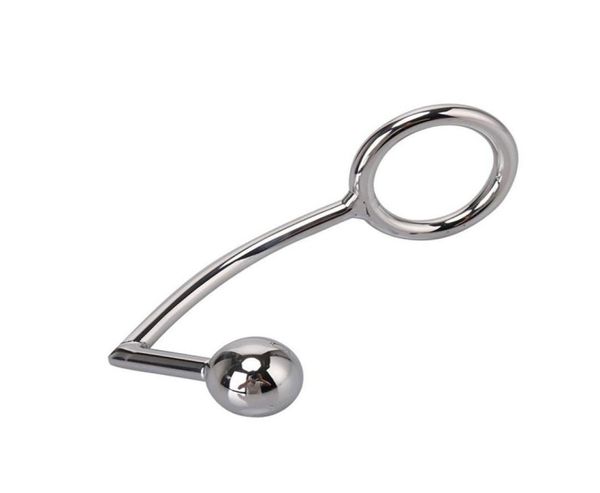 Dispositivo masculino 40 mm de 45 mm 50 mm Ganno anal de acero inoxidable con tope de metal de anillo de pene Tootes para adultos para hombres3813997