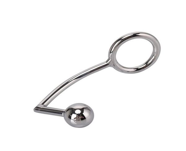 Dispositivo masculino 40 mm de 45 mm 50 mm Gancho anal de acero inoxidable con anillo de pene Tople de metal Tope juguetes sexy para hombres9246621