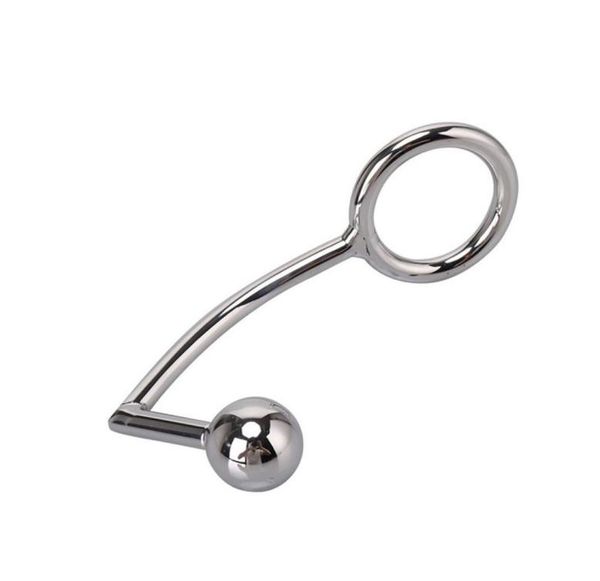 Dispositivo masculino 40 mm 45 mm 50 mm Ganno anal de acero inoxidable con anillo de pene Butt tapón de metal juguetes sexy para hombres2444045