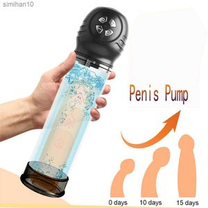 Mannelijke Elektrische Masturbator Penis Pomp Pik Zuigen Penisvergroting Extender Penis Vacuümpomp Stimulator Volwassen Speeltjes Voor Mannen