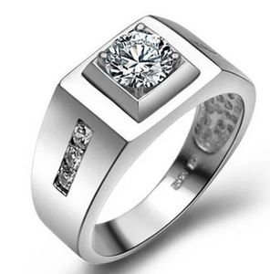 Mannelijke verlovingsring 925 sterling zilver AAAAA Zirkoon trouwringringen voor mannen Fijne vingersieraden