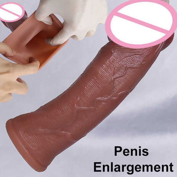 Manchon de pénis d'agrandissement d'extension masculine, dents de loup en Silicone réutilisables, partage de Couple adulte
