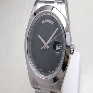 Montre de mode masculine fonction de date cadran noir montres-bracelets automatiques en acier R41202N