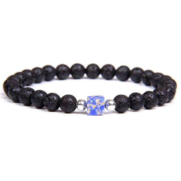 Hombre mujer naranja púrpura azul verde emperador piedra cuentas negro lava encanto pulsera joyería regalo para Mujeres Hombres al por mayor