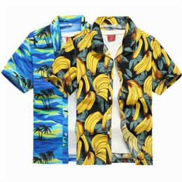 Mannelijke Hawaiiaanse shirts Fashion Men S Casual Button Hawaii Print Beach Korte mouw Quick Dry Top Blouse M 5XL 220621