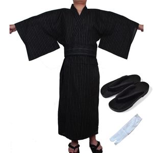 Vêtements ethniques Homme Costumes traditionnels japonais Samouraï Kimono Homme Coton Mince Style Lâche Yukata Jinbei Haori Luxe Cosplay