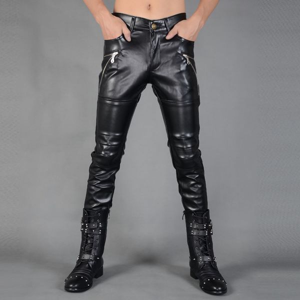 Homme coréen velours épaississement mince mode pantalon hiver haute qualité mince spécial pantalon hommes montrent pour chanteur danseur scène discothèque pantalon