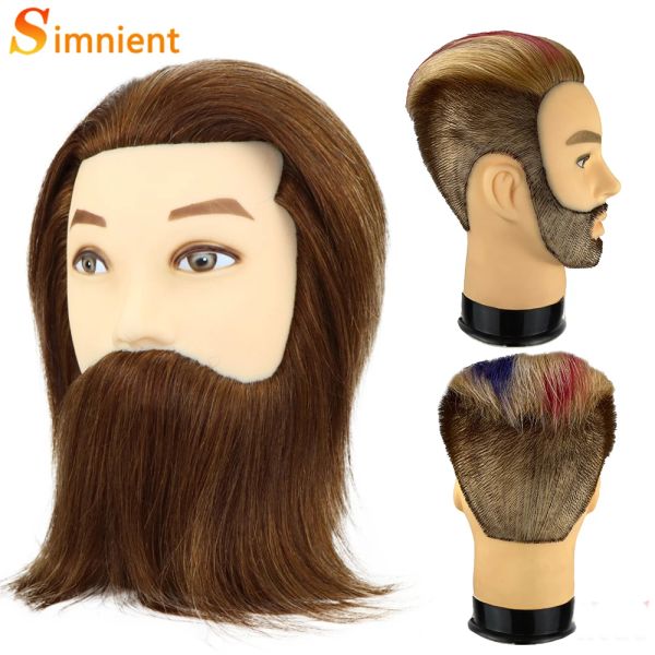 Tête de mannequin masculin avec 100% remy Human Black pour pratiquer le coiffeur de la coiffeur