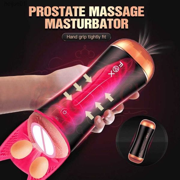 Copa de masturbación masculina Canal doble Sexo oral Vagina Anal Bolsillo realista Coño Masturbador Máquina de sexo erótico Juguete sexual masculino adulto L230518