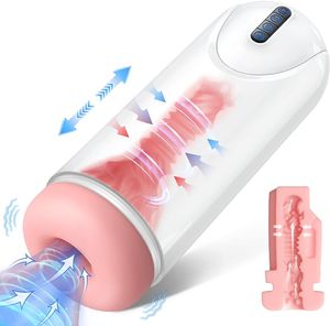 Masturbator masturbator adultes toys, machine sexuelle avec 4 poussées 4 modes de vibration de la sueur 10 de la chatte, jouets pour sexe masculin, stroker automatique masturbators mâle pénis