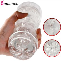 Tasse masturbatrice mâle psychyme de sex toys Transparent vagin adulte endurance exercice Products vide poche pour hommes 18 240423