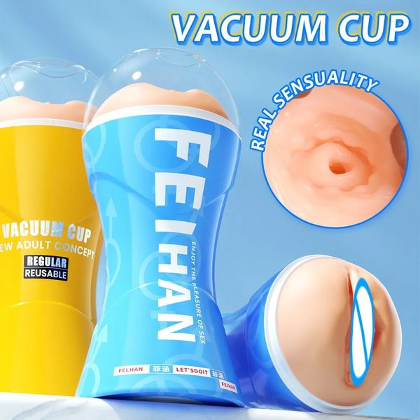 Masturbator Cup Presión de aspiración Suco de silicona Vagina Pussy Sex Toy For Men Pocket Masturbation Masturbation Goods para adultos 240423