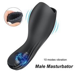Glans masturbateur mâle Sucking vibrateurs pour hommes pénis pompe coq exerceur retard ejaculation pics toys toys érotique shople 240423