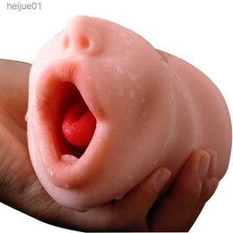Kunstkut Realistische Mond Blow Job Stroker Orale Zuigen Deep Throat Vagina Pocket Kut Met Sex Tong Speeltjes voor Man 201202 L230518