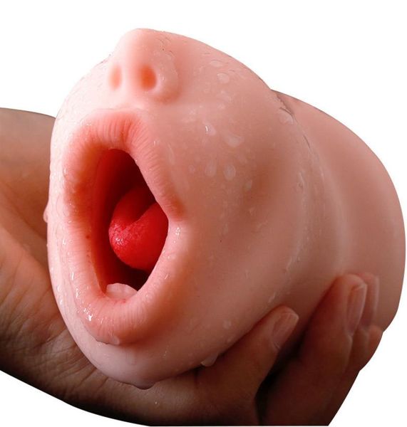 Masturbateur masculin bouche réaliste coup de poing Stroker succion orale gorge profonde vagin poche chatte avec langue sexuelle jouets sexuels pour homme 203487590