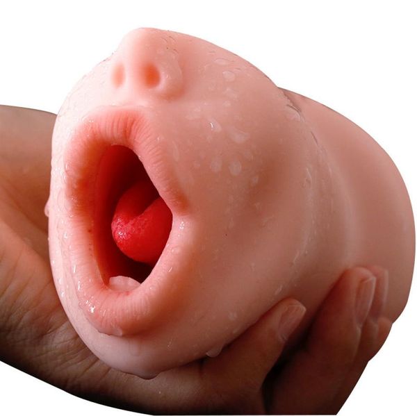Masturbateur mâle réaliste bouche bouche stroker oral sucer la gorge profonde vagin chatte de poche avec langue sexy toys sexy pour man5091731