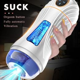 Masturbateur masculin jouets succion automatique tasse de masturbation pour hommes gorge profonde vagin oral aspiration pipe vibrante machine de sexe 240117