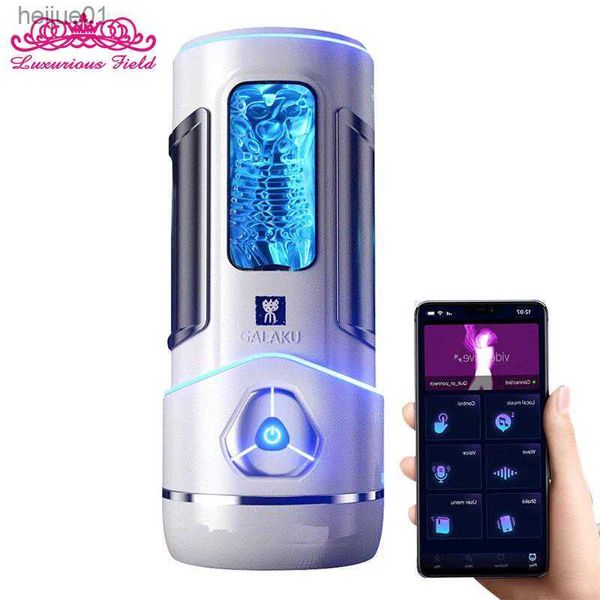 Masturbateurs masculins Automatique Fellation Pénis Réel Vagin Vibrateur Masturbation Coupe Chatte Orale APP Bluetooth Machine Sex Toy pour Hommes L230518