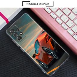 Mannelijke mannen Brand SUV Sports Cars Clear Case for Samsung Galaxy A52 5G A53 A72 A54 A73 A51 A33 A32 A13 A13 A22 A23 A71 Soft Phone Cover
