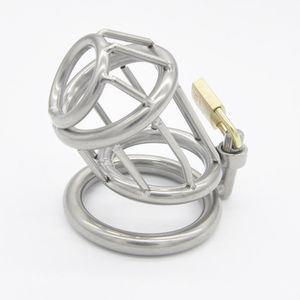 Dispositifs de chasteté Cage de dispositif de ceinture de chasteté en métal masculin avec Cock Lock T8754