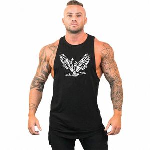 Mannelijke Nieuwe Stringer Singlet Zomer Casual Fi Gedrukt Hemd Vest Bodybuilding Tank Tops Mannen Gym Fitn Sleevel Shirt t2t6 #