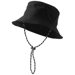 Hombres al aire libre Boonie Hat, Sol Adult Sun Cap Lady Beach Bucket Hist Man Solid Color Fisherman Hats 240428