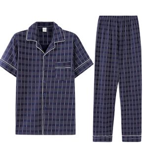 Mannelijke pyjama set zachte nachthemd voor mannen pyjama slaap lounge grote size l-3xl katoen pyjama shorts voor mannen zomer slaapkleding T200813