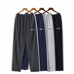 Mannelijke pyjama zomer cott lg broek Japanse stijl eenvoudige elastische taille casual grote werven 5XL pure kleur mannen thuis slaap bodems 36Sh #