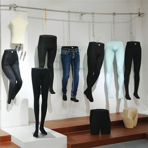 Mannequín de tela de pantalones machos, pierna suave de la parte inferior del cuerpo, tienda de ropa femenina, exhibición de jeans, puede cambiar la forma, los accesorios del modelo E190, 3 estilos