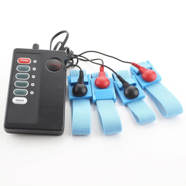 Extensor de pene masculino Ampliación Electro Shock Sex Set Estimulación eléctrica Anillos de pene Juguete Estim Juguetes atractivos para hombres 240102